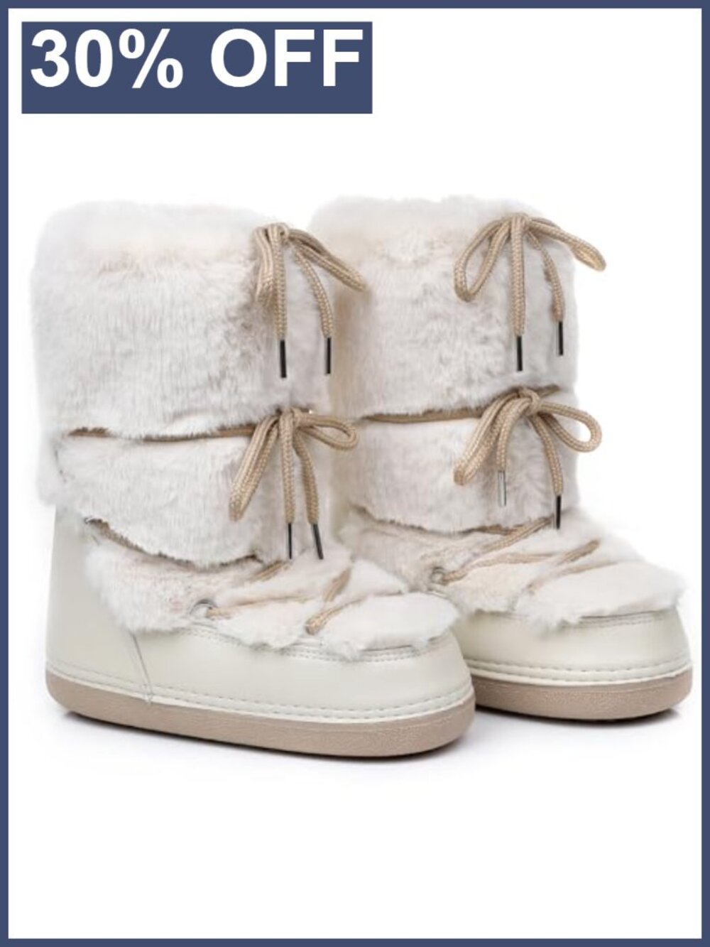 Faux Fur Snow Boots for Women Furry Fluffy Mid-Calf Ski Boots